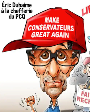 Prit au piège dans son rôle de soupape d&rsquo;évacuation du trop plein de frustration, Duhaime affirme ne pas comprendre les raisons pour lesquelles le premier ministre sortant veut «rebrasser la soupe de la COVID!» 