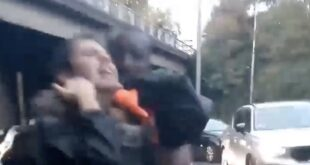 Écolo-terroristes gauchistes blancs éclatés à coups de poing par des automobilises afro-maghrébins
