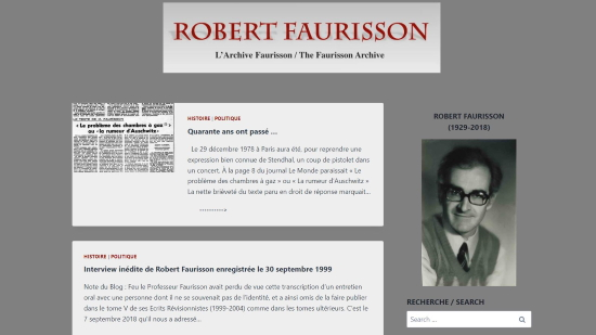 Nouveauté : L’Archive Faurisson : robert-faurisson.com