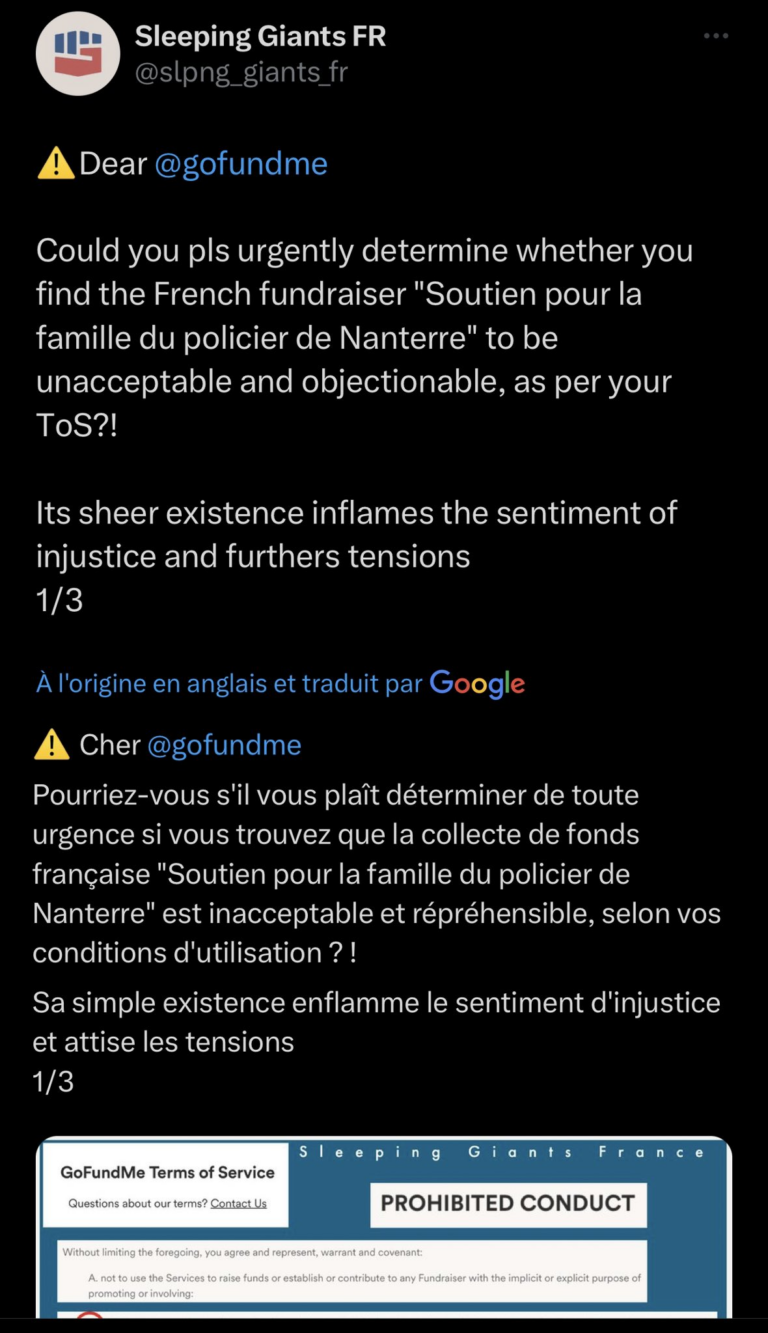 France : Le MILLION d’euros atteint par la cagnotte (GoFundMe) en aide au policier emprisonné : Les gauchistes exigent la suspension de la cagnotte !