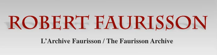 Le site de Robert Faurisson est enfin en ligne !