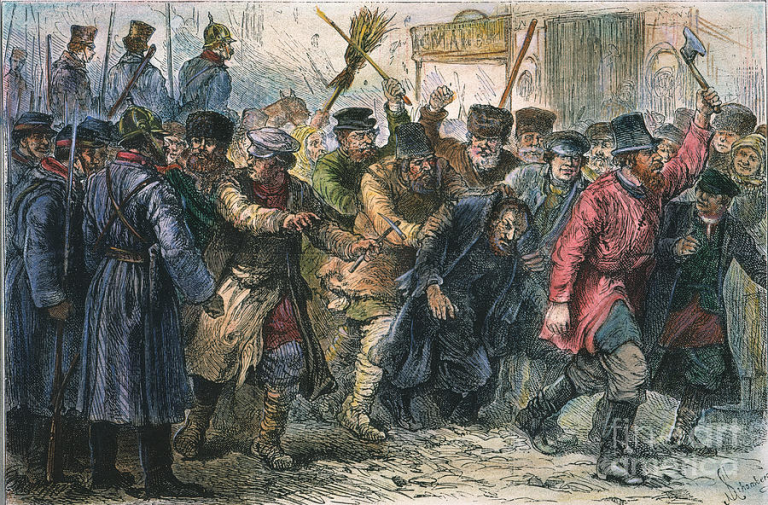 Sur l’utilisation messianiste et mondialiste juive des histoires mythiques d’atrocités imputées aux pogroms russes